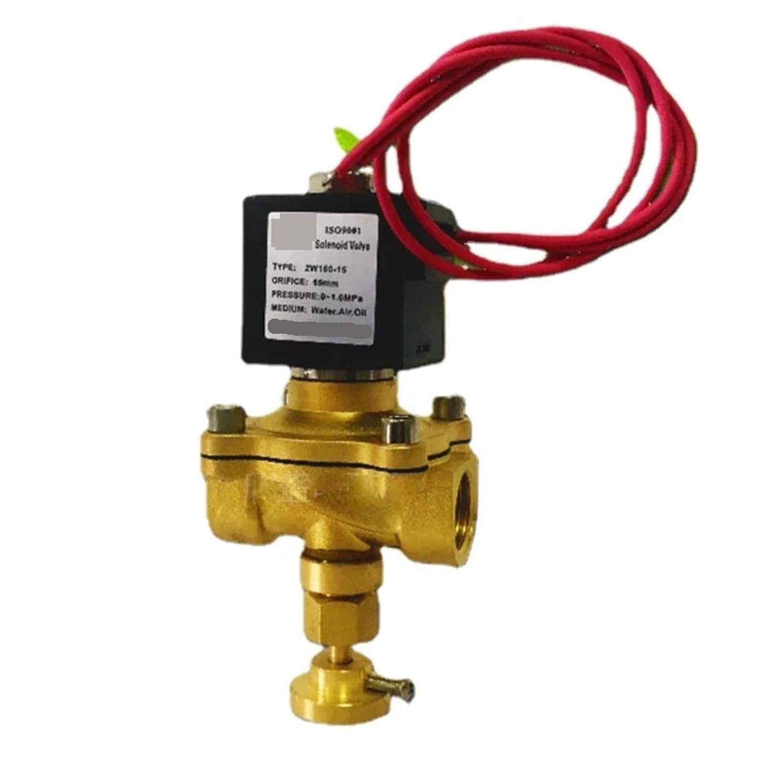 220VAC 24VDC 1/4" 3/8" 1/2" 3/4" 1" 2W Brass Solenoid Valve(1/2",24V)