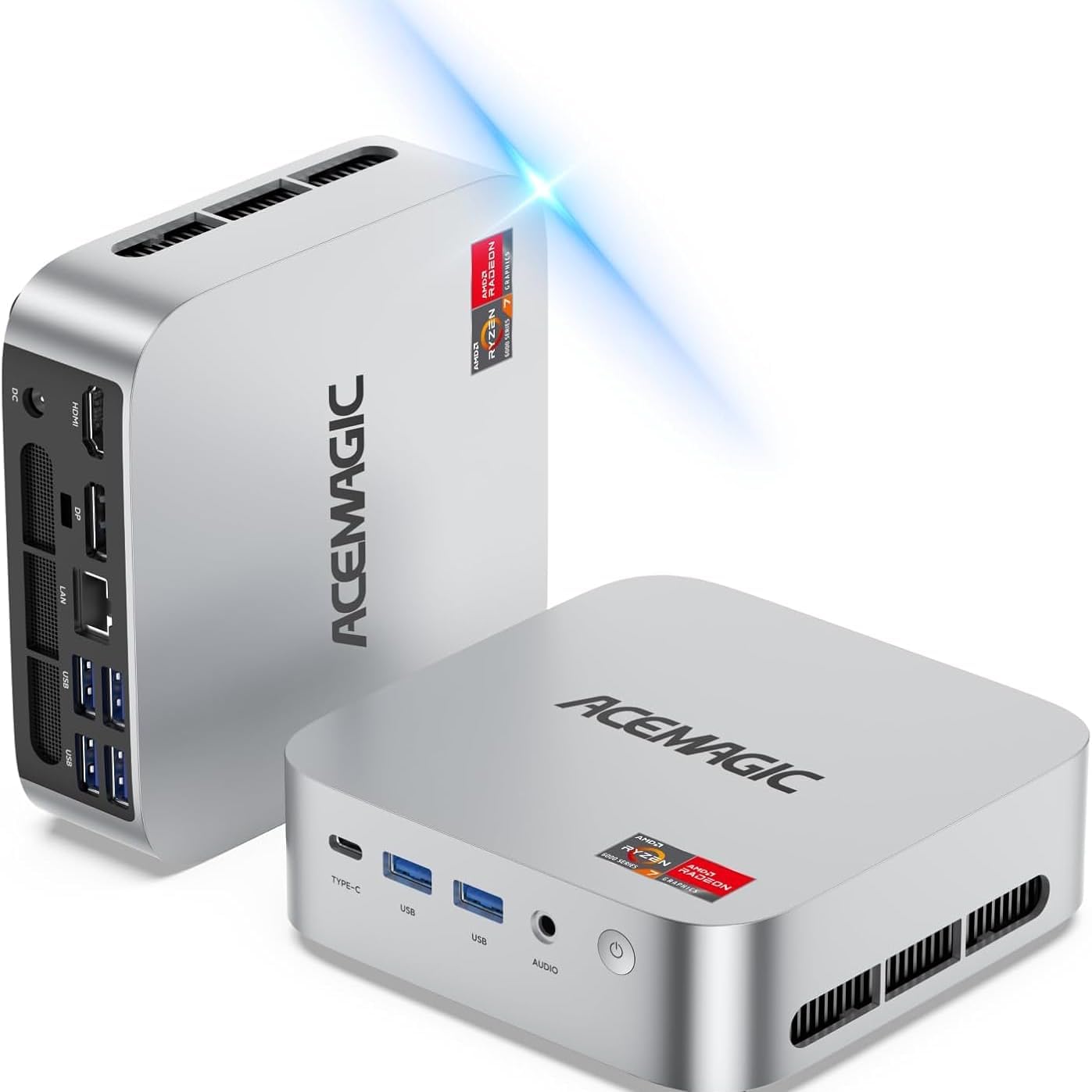 ACEMAGIC Mini PC Gaming AMD Ryzen 7 7735HS 11 Pro (Up to 4.75GHz) 24GB RAM 1TB SSD, Radeon Triple 4K Display Mini Computers Desktop Micro Small Pc for Gaming/Office 3.2Type-C/LAN 2.5G/BT5.2/WiFi 6