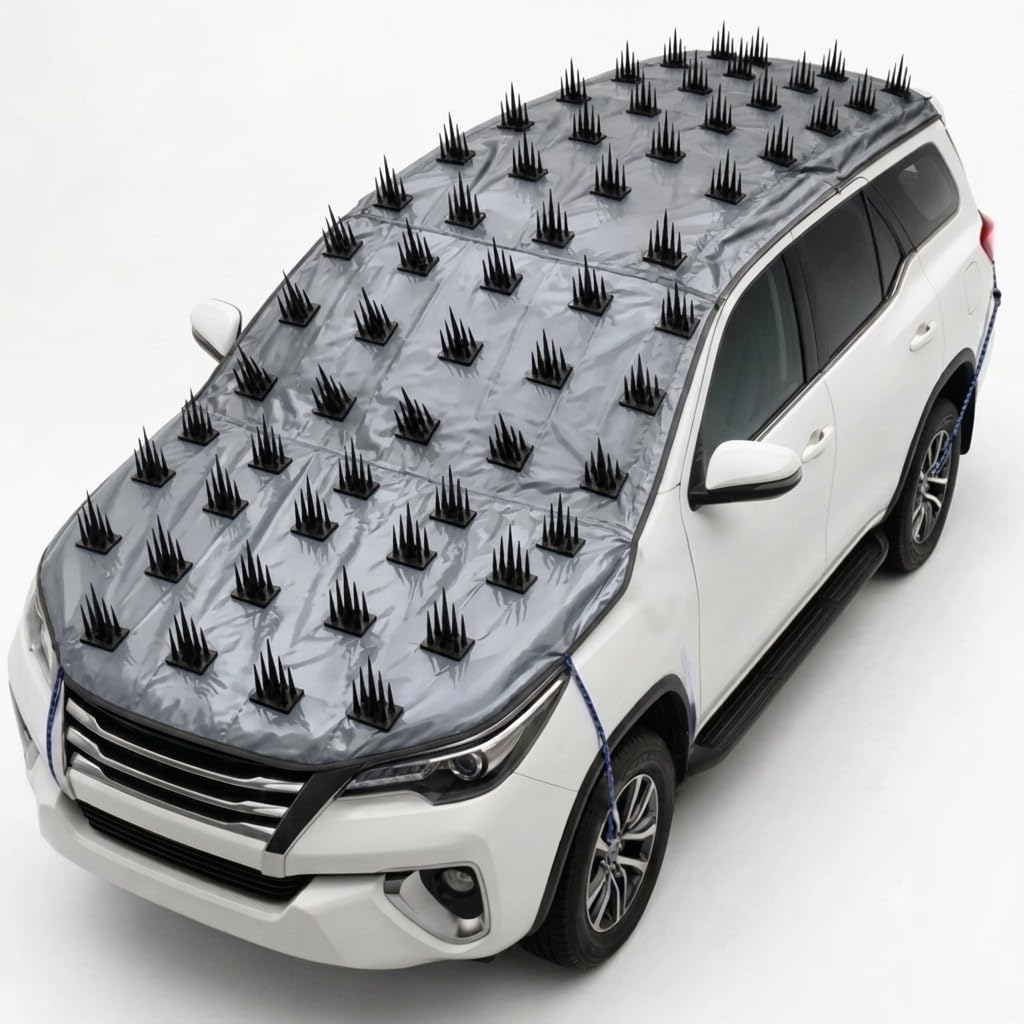 Premium Car Spike Cover (15.5 x 5 Ft) with 117 Heavy Spikes - Heavy Duty Anti-Scratch Cat Deterrent & Animal Repellent Mat | Dog, Monkey, & Pet Protection | Roof, Bonnet & Windshield Protector-picture-30