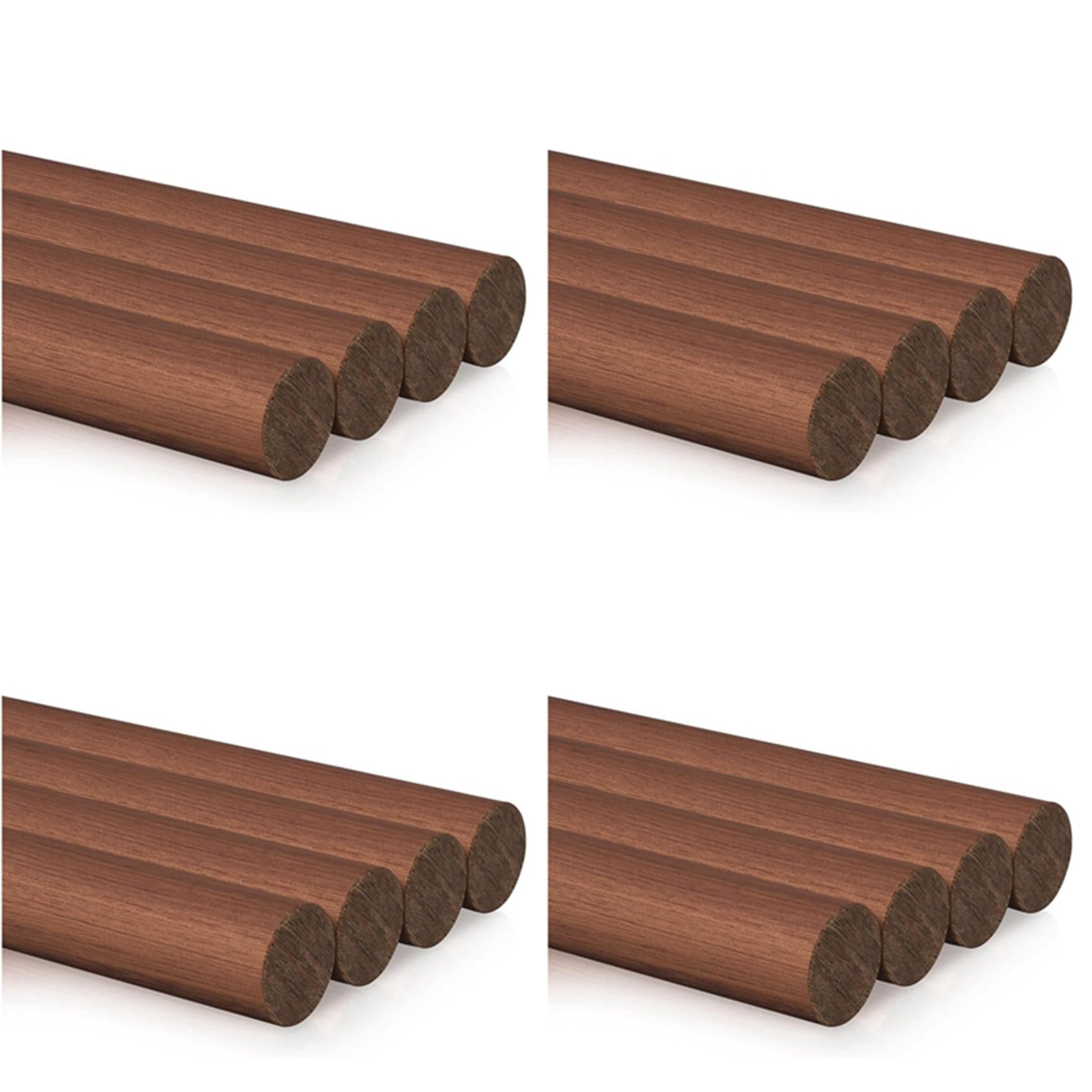 Jnchdghwa Brown 16Pcs Walnut Wooden Dowel Rods 3/4 X 12 Inch Wooden Dowel Rods Unfinished Round Sticks Wood Sticks For Crafts