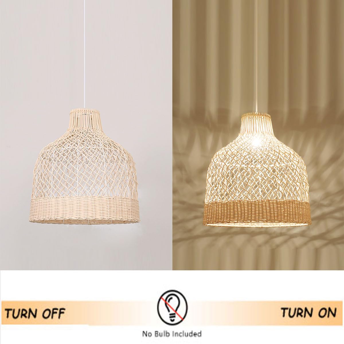 Naturalna rattanowa lampa wisząca z dzwonkiem ręcznie tkana diamentowa krata żyrandol boho wyspa kuchnia lampa wisząca do jadalni,