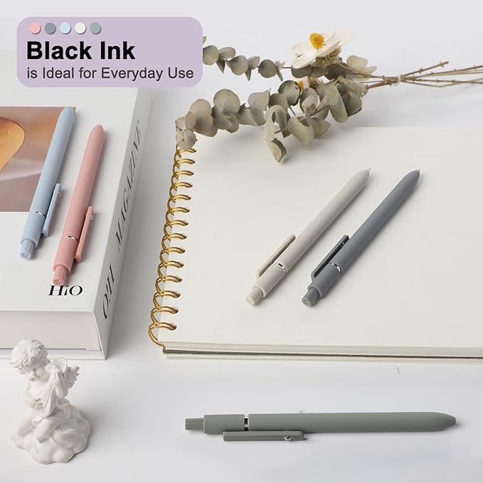 FIOVER 5 Bolígrafos Gel Tinta Negra Punta Fina Retráctiles miniatura 6