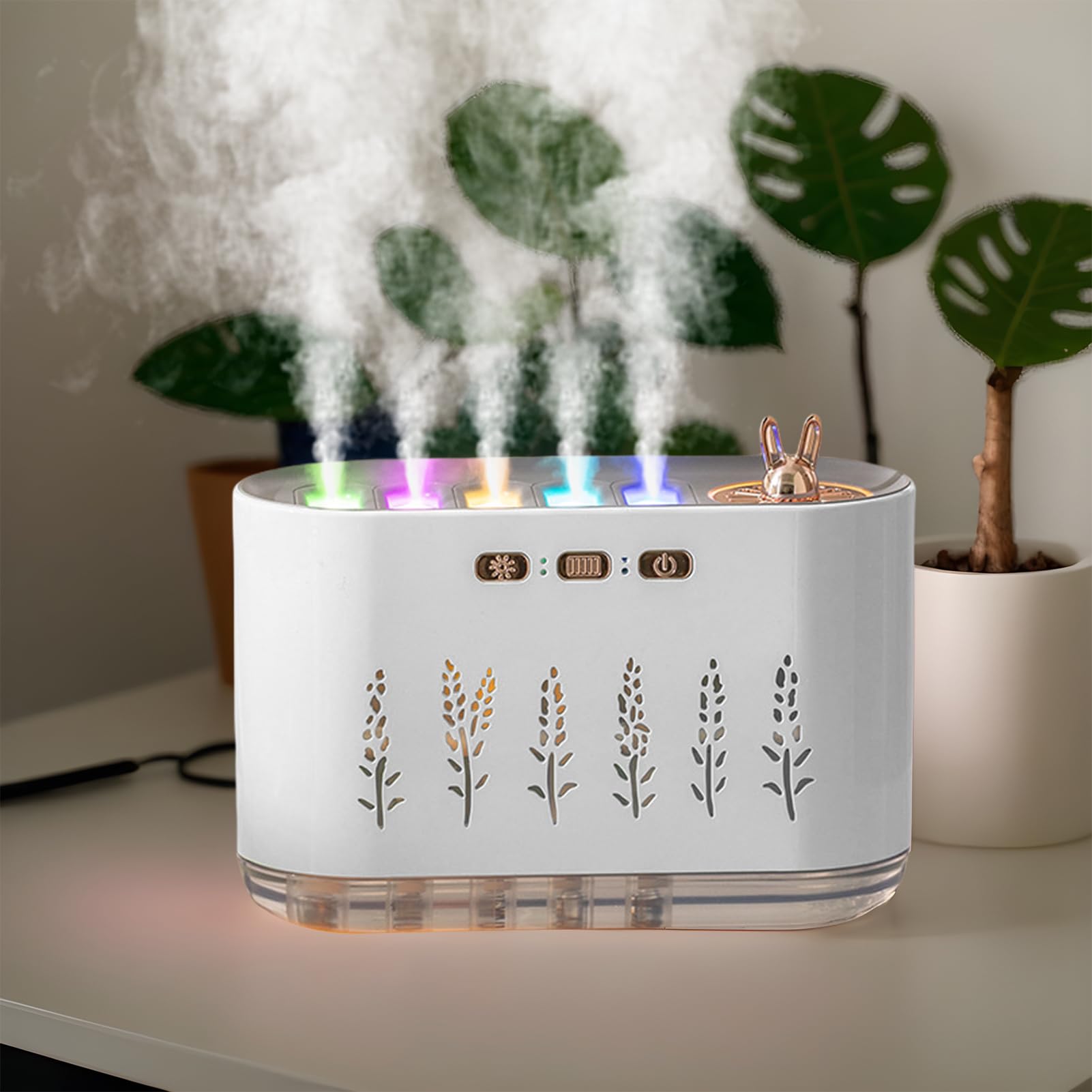 Umidificatori Per Camera Da Funzione Aromaterapia Grande Capacità Serbatoio | Luce a 7 colori, umidificatore per piccole stanze da Diffusore oli, cameretta, auto, inverno secco