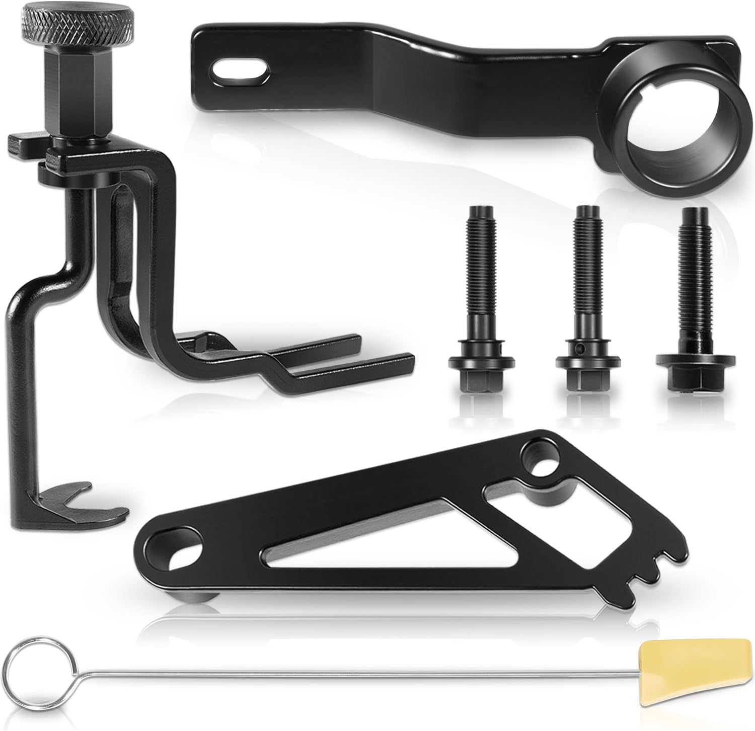 Timing Belt Tools Kit For Ford 4.6L 5.4L 6.8L 3V Engines, Valve Spring Compressor Tool, Cam Phaser Holding Tool, Timing Chain Wedge Tool, Crankshaft Position Holder, Cam phaser Mount Bolt, Pulley Bolt
