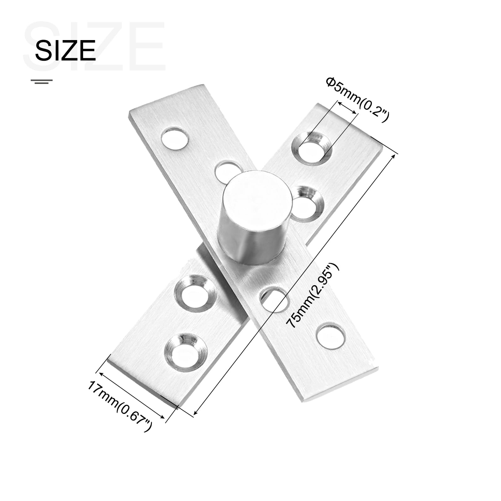 METALLIXITY 360 Degree Rotating Pivot Hinge (75 x 17mm), Stainless Steel Door Hinges - for Home Kitchen Gate Closet Cupboards - Image 2