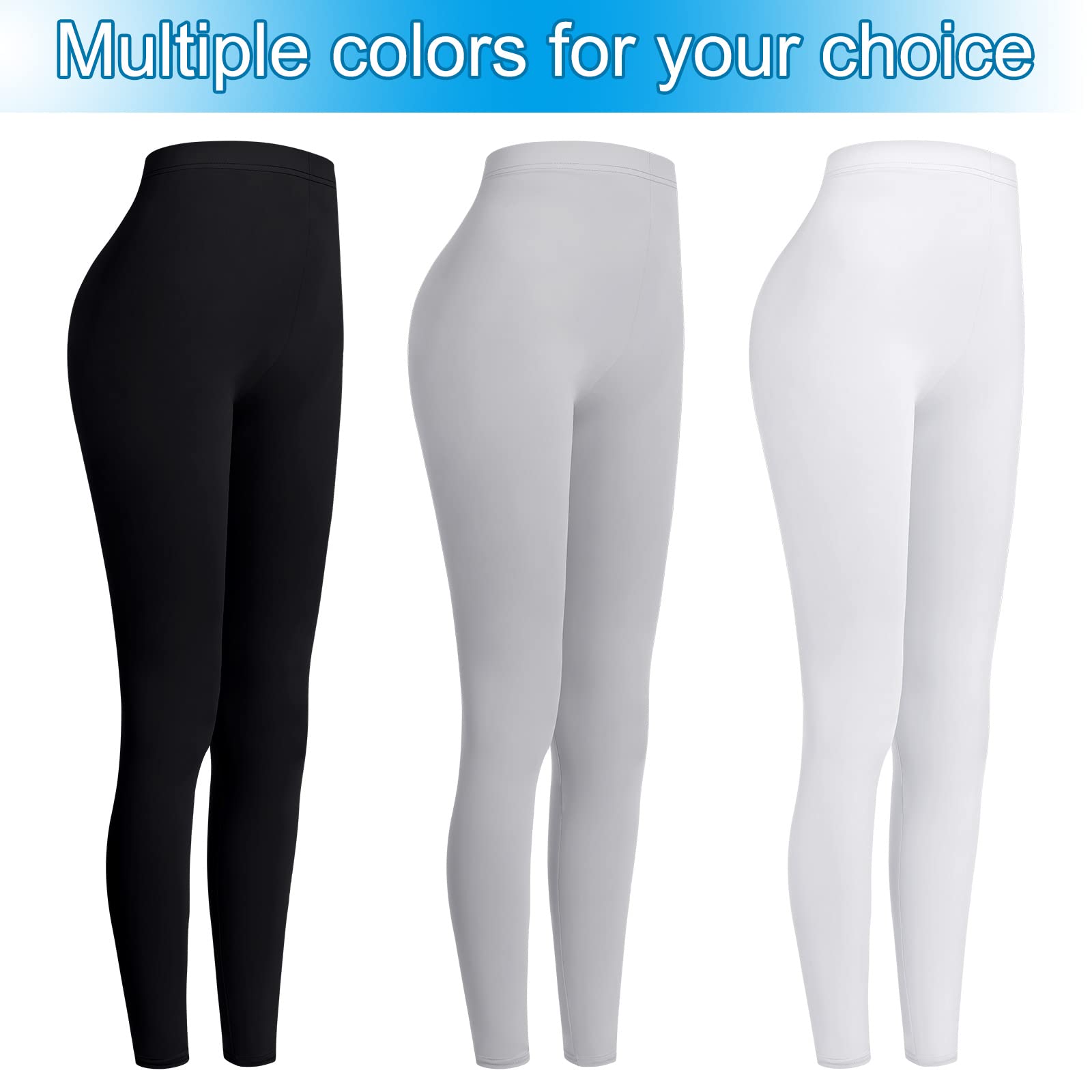 Jeyiour 3 Paar Frauen Golf Sonnenschutz Strümpfe Kühlende Golf Strumpfhosen UV-Schutz Sport Leggings für Sommer Golf