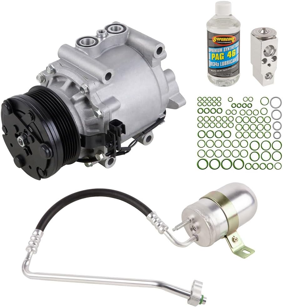 AC Compressor & A/C Kit For Ford Freestyle 2006 2007 - Includes Drier Filter, Expansion Valve, PAG Oil & O-Rings - BuyAutoParts 60-81455RK NEW