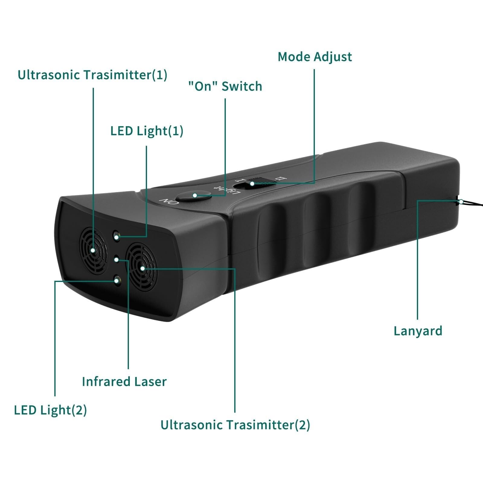 Dispositif Anti-aboiements for Chiens, 2 Modes, 7,6 m, Portable, LED, contrôle des aboiements for de Petite, Moyenne et Grande Taille, Outil Dressage