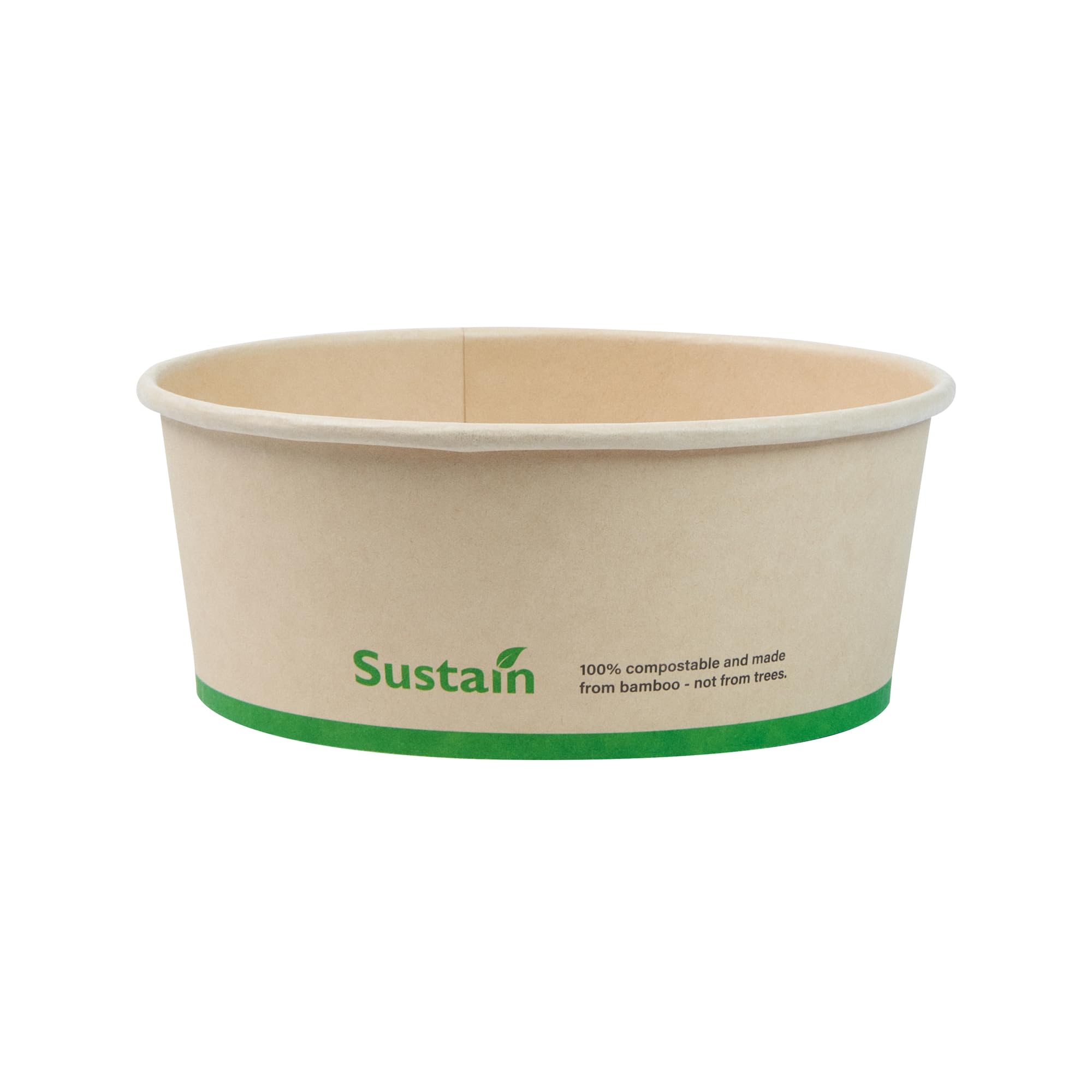 Restaurantware - Cajas de papel resistentes de 25 onzas, 50 recipientes redondos para alimentos, con forro de ácido poliláctico, compostables, contenedores de papel de bambú, desechables, a prueba de
