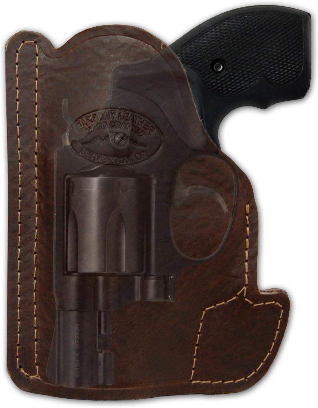 New Barsony Brown Leather Pocket Holster for 2", Snub-Nose .38 .357 Revolvers