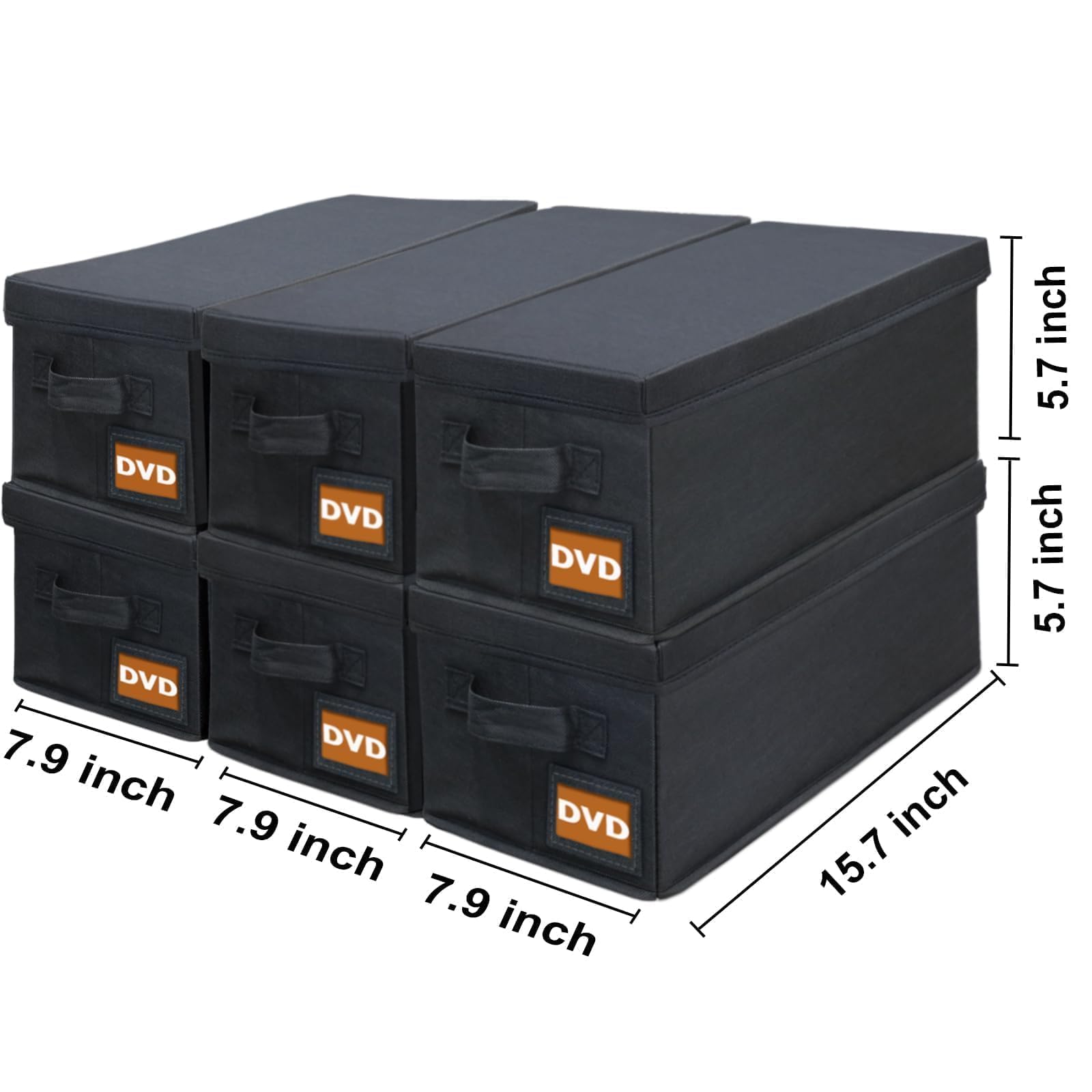 Amazon.com: Salajory DVD Storage Box with Handle - 6 Pack | Holds