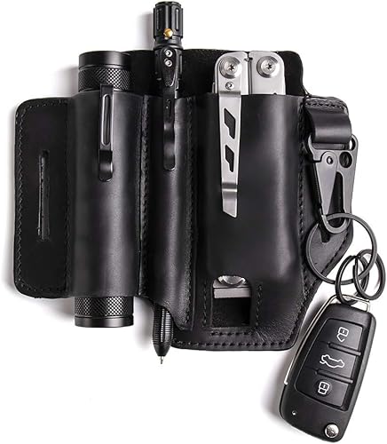 Funda Gentlestache multiherramienta para cinturón, organizador de bolsillo de piel, para uso diario, funda Leatherman con soporte para bolígrafo,