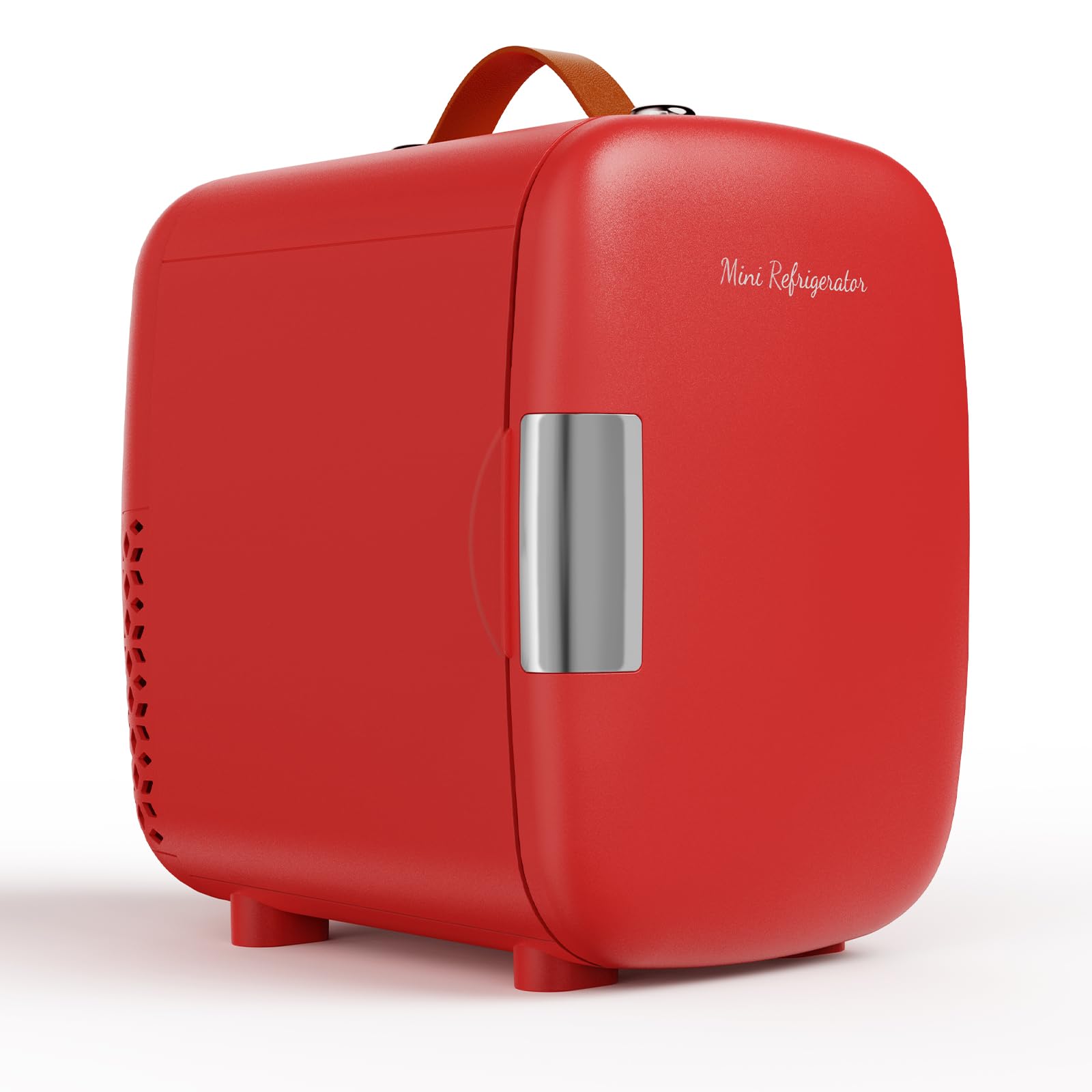NEWBULIG Mini Fridge for Bedroom, Office & Car, Portable 4L/4.23QT Mini Refrigerator for Skincare with Handle, Ultra-Quiet Energy-Saving Compact Cooler for Drinks, Food, Skincare & Makeup, 12V AC/DC — view 9