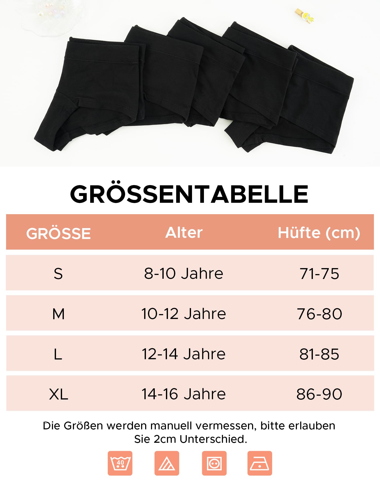INNERSY Shorty Fille Coton Doux Boxer Adolescent Sport Culotte Ado 8-16 Ans Boyshort Panty Lot de 5