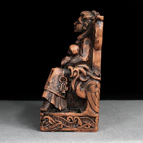 Miniatura 3 de Dryad Design Estatua de Frigga de la diosa nórdica - Figura de la diosa vikinga pagana para decoración del hogar, acabado de madera