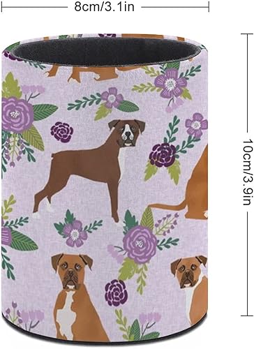 Miniatura 3 de Lovely Boxer Pet Dog and Floral Pen Holder Cup Round Pencil Makeup Brush Organizer Stand for Desk Office Classroom Home