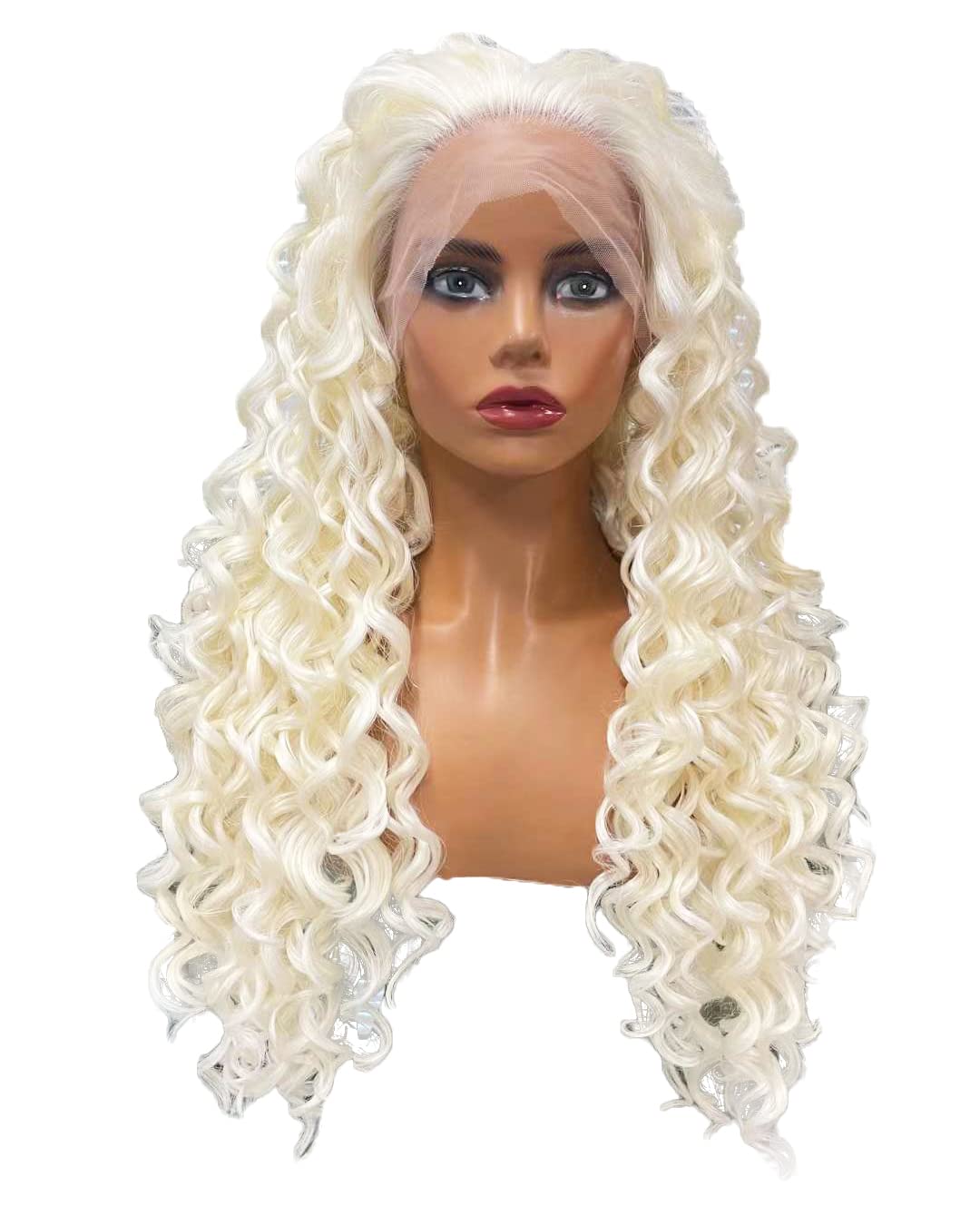 Wiginway 13X3 Synthetic Lace Front Wigs for Black Women, Long Curly Lacefront Wig 150% Density Hair Heat Resistant, Copper Wig, 24"