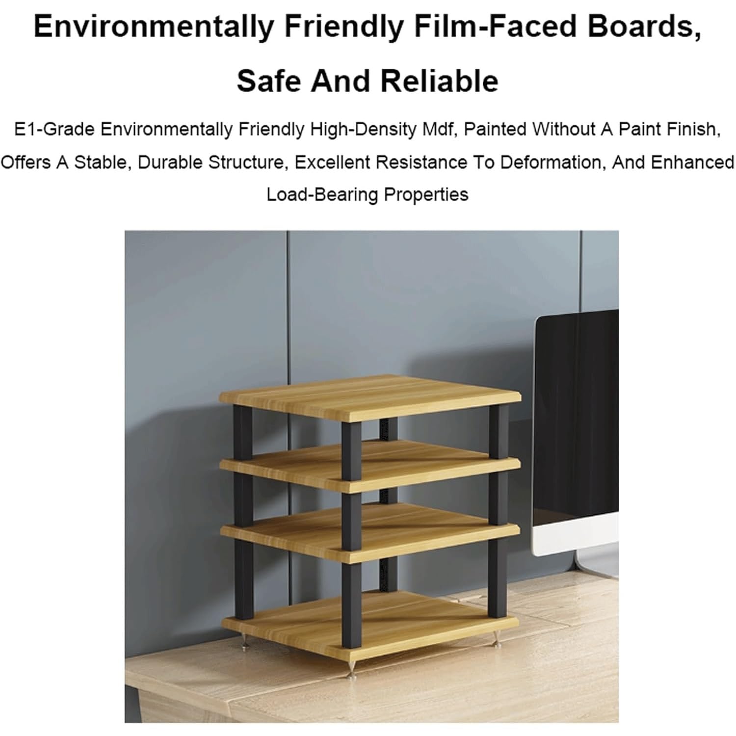 Étagère HiFi à 2 étages en bois résistant aux chocs pour matériel audio et home cinéma Solution de rangement élégante pour les amateurs de musique
