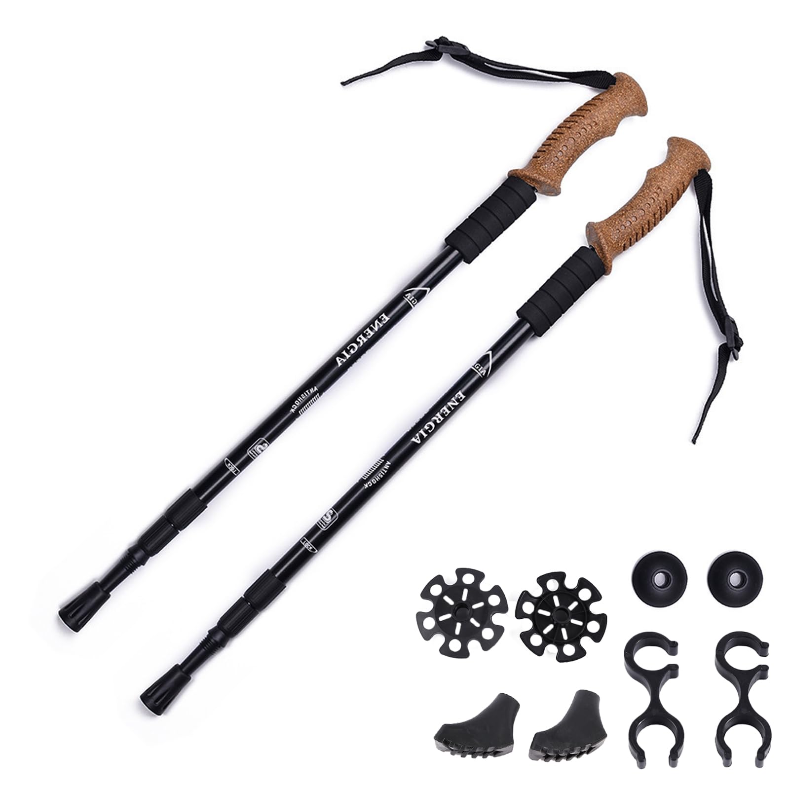 Teleskop Wanderstöcke Aluminium - Leicht & Höhenverstellbar Mit Anti-Shock