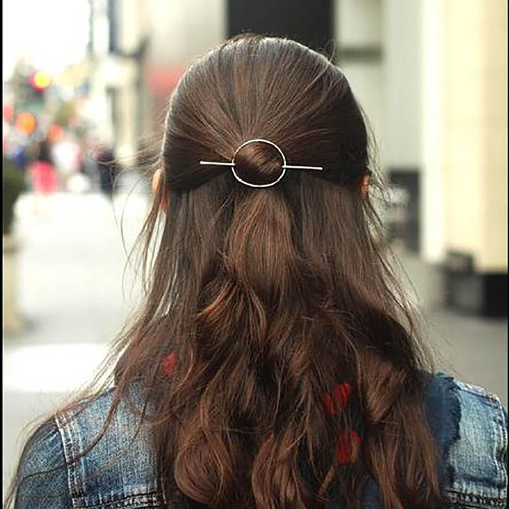 Clataly Circular Hair Stick Pin Vintage Circle Hair Clip Wedding Hair Accessories for Women Girls (Silver) - Image 2