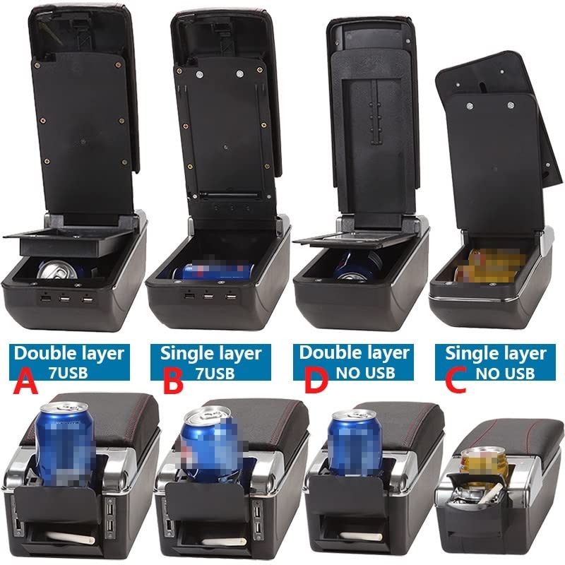 Hivernoi Auto-Armlehnenbox Für Toyota Yaris Hybrid 2015-2021 - Mit USB, Schwarz