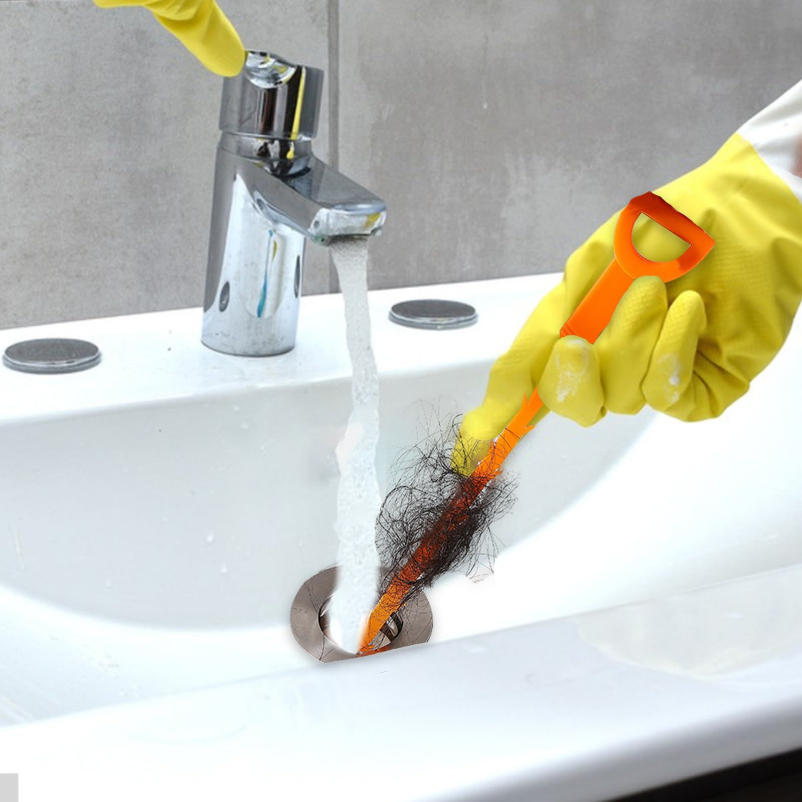 Abflussverstopfung – Werkzeug zum Entfernen von Haarverstopfungen | Flexibler Haken zum Entfernen von Waschbecken, mit einfachem Griff und schlanker Reichweite, für Badezimmer-Abflüsse, Küchenspülen