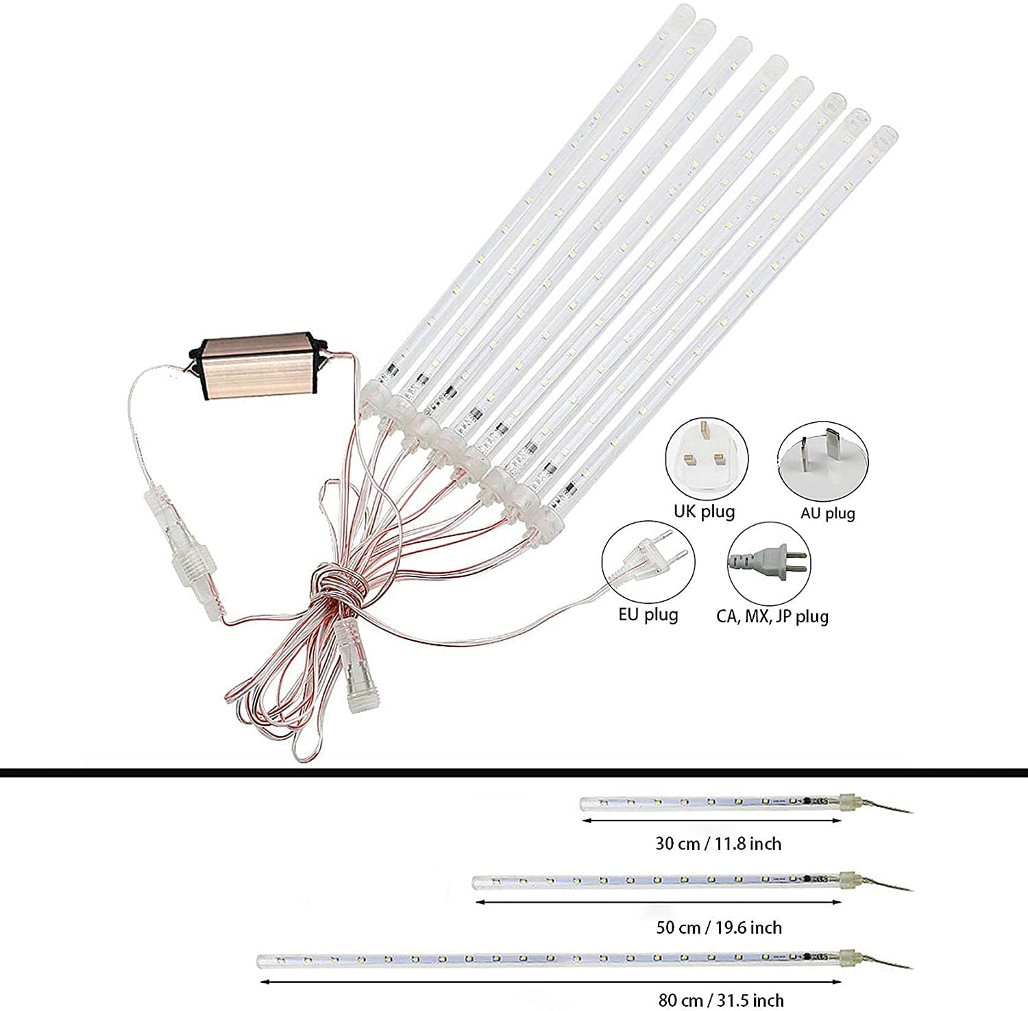 Lampki łańcuchowe, Fairy Lights Lampki choinkowe LED Światła zewnętrzne Ciepłe na Boże Narodzenie, patio, ogród, wesele, sypialnia-ciepłe Whiteolo(Warm White,30cm 10 Tubes 240 LED)
