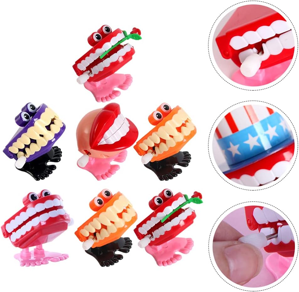 BIGFANGDAFA Chattering Teeth Teeth Shape Wind-up Toy Mini Chattering Teeth Toy For Kids Toddler
