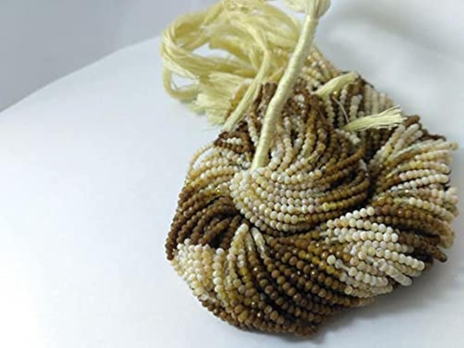 Perles rondelles en opale jaune véritable taillée en facettes pour joaillerie