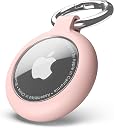 NALNIZ Airtag Case Keychain | Premium TPU Shockproof Protective Cover Holder for Apple Air tag Holder with Carabiner | GPS Tracker Case for Pets, Luggage, Keys & Kids Bag (Pink) gallery image
