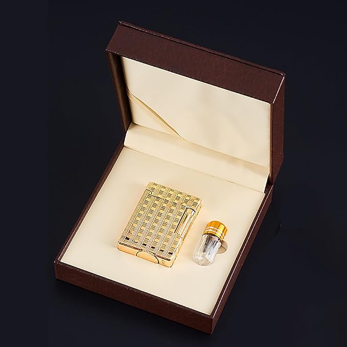 Encendedor clásico de aleación de zinc, recargable, llama ajustable miniatura 7