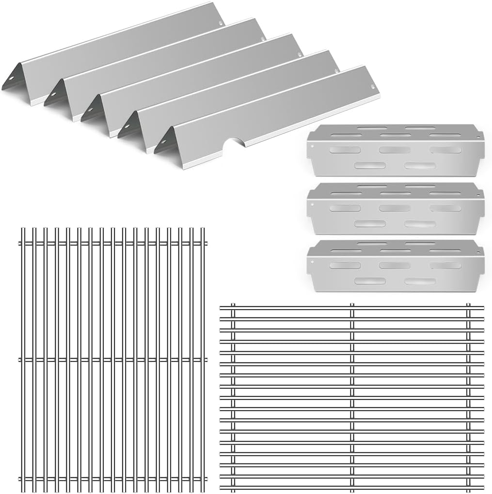 Grill Replacement Parts for Weber Genesis II GS4 Grill Parts, 66032 Flavorizer Bars,66095 Cooking Grates 66795 Heat Deflector for Weber Genesis ii E-310 E-315 S-335 Stainless Steel