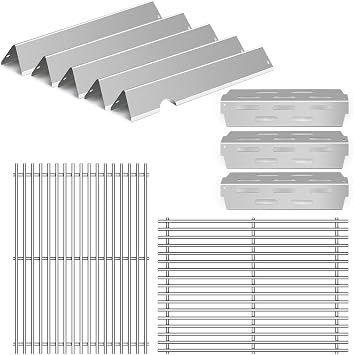 Grill Replacement Parts for Weber Genesis II GS4 Grill Parts, 66032 Flavorizer Bars,66095 Cooking Grates 66795 Heat Deflector for Weber Genesis ii E-310 E-315 S-335 Stainless Steel