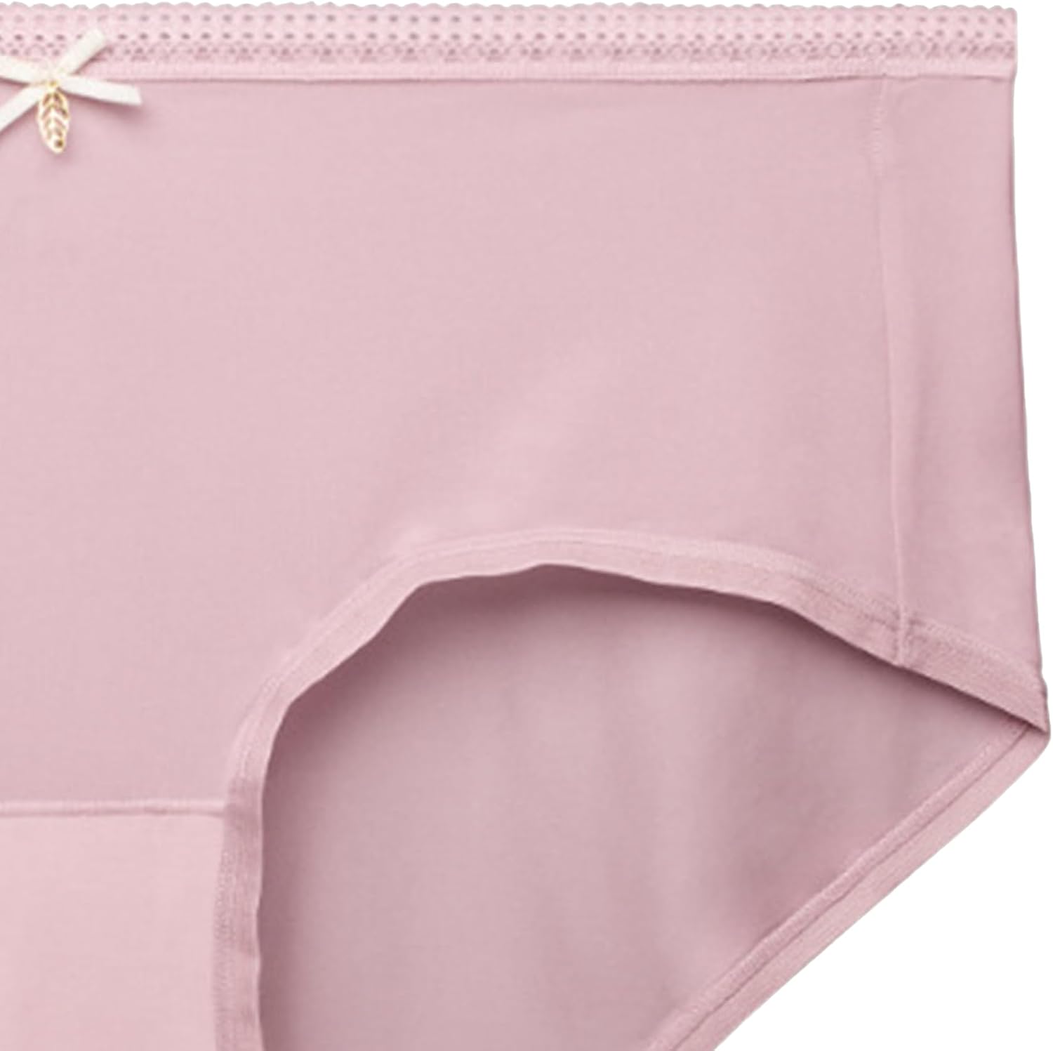 DGHM-JLMY Ladies Thin Breathable Ice Silk Underwear Lace Waist Edge Knickers Seamless Mid Waisted Soft Stretchy Panties