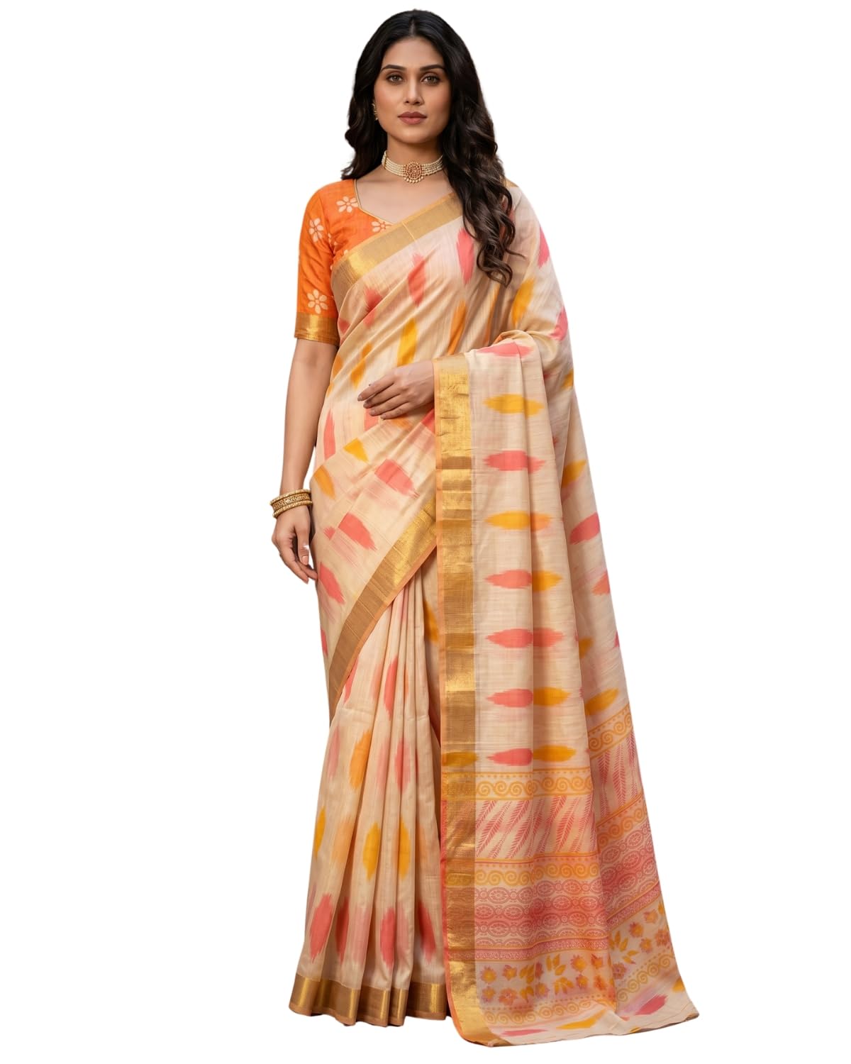 c j enterprise Women’s Pure Soft Cotton Saree Linen Silk Sarees For Wedding-picture-40