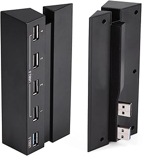 USB Hub for PS4, High Speed 5 Port 2.0 3.0 Expansion USB Hub Accessories Controller Adapter Game Console Adapter Ncs Port Splitter Playstation 4