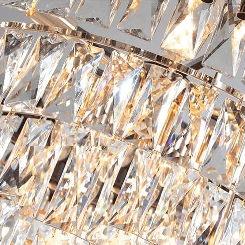 Image of SUANI Black Golden Italian K9 Crystal Ceiling Fixture Metal Chandelier | Chandelier for Living Room | Jhoomar for Restaurant | Chandelier Home | Light Fixture Chandelier Black Gold Oval (600X300) mm
