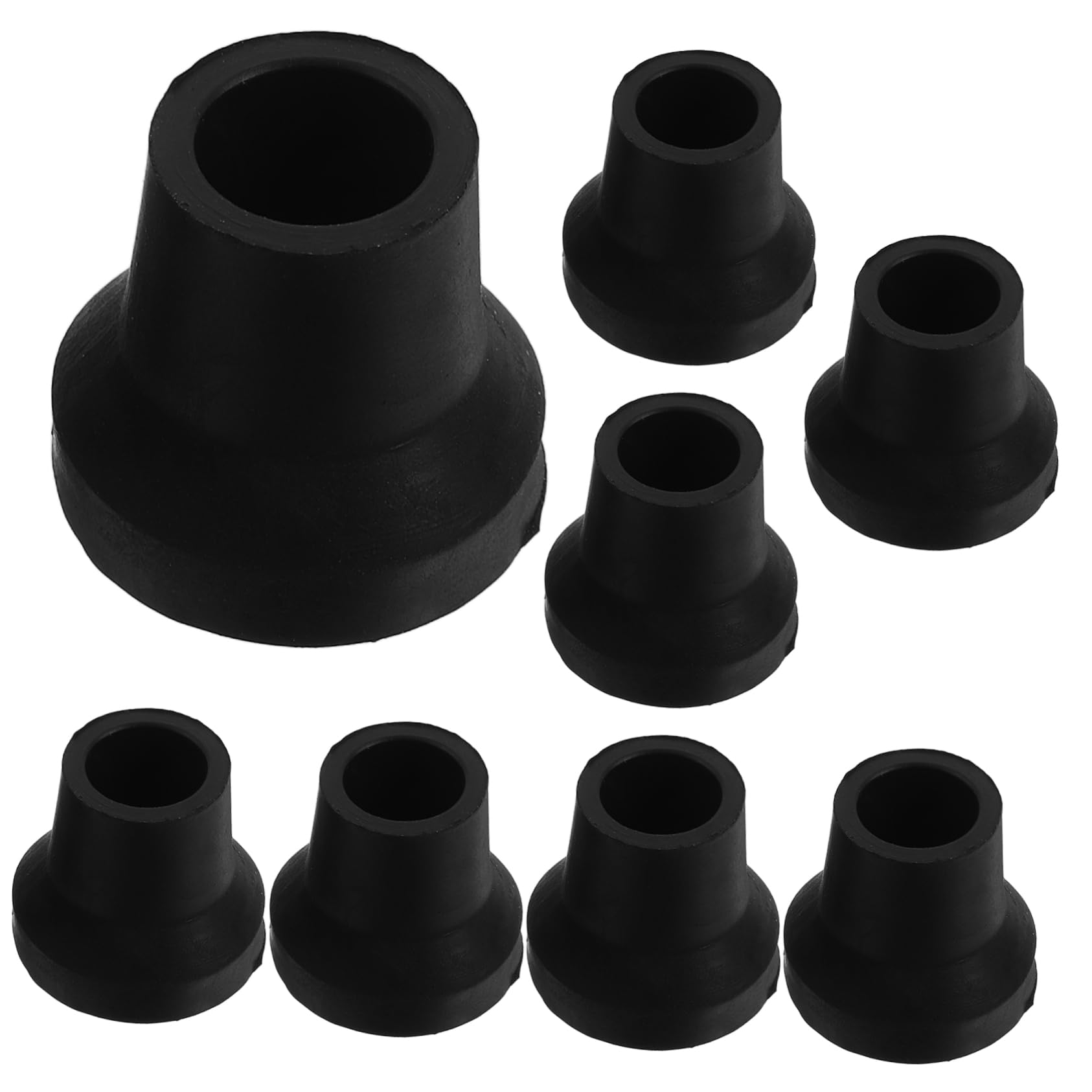 NULYLU Walker Mat Cane Tips 8pcs Anti-Slip Cane End Tips for Walking Sticks Crutches Black