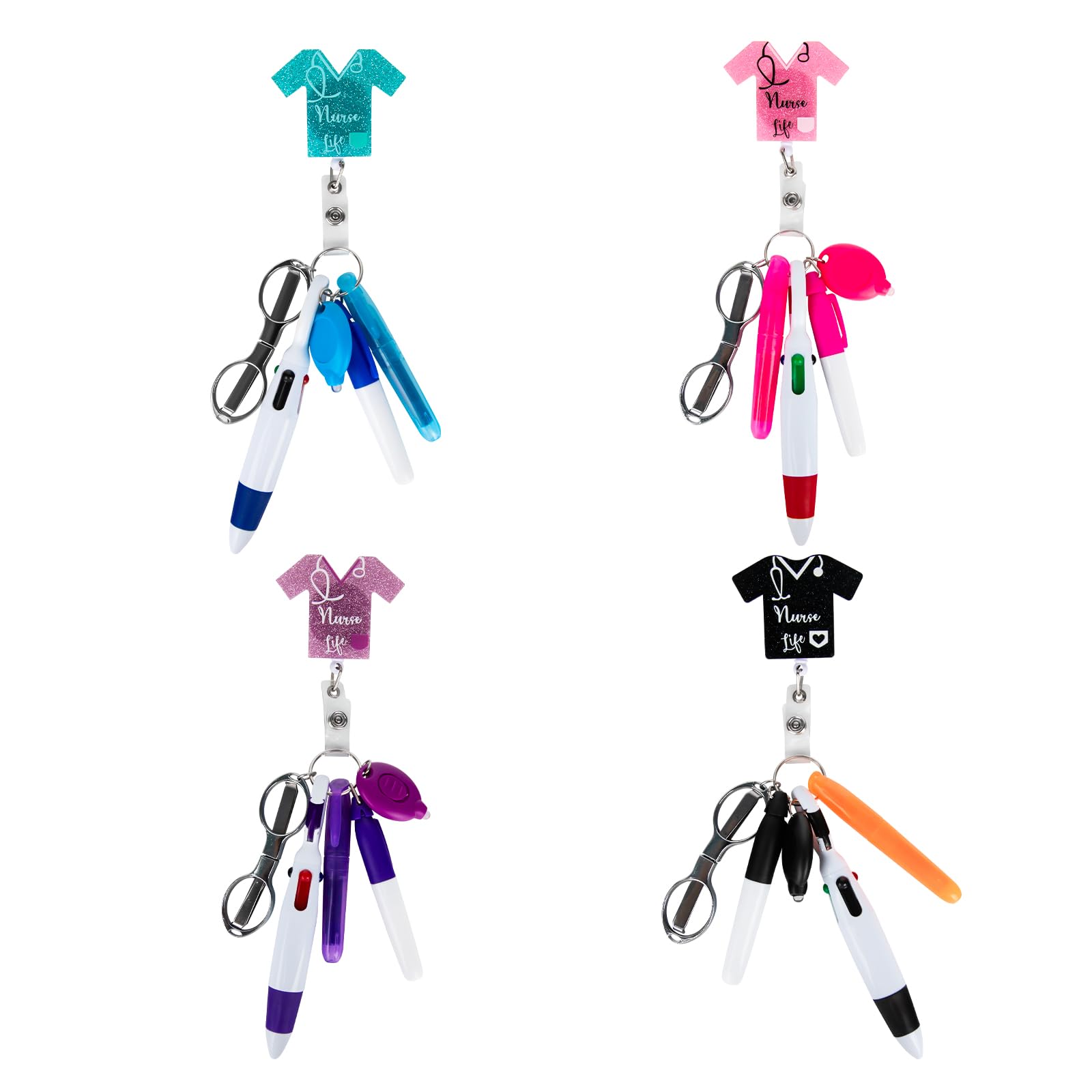 Aquota24pcs Nurse Badge Reel Pen Nurse Accessories For Work Badge