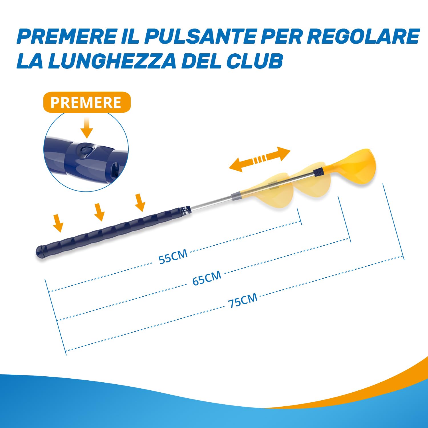 EagleStone Set da Golf Bambini 3-8 Anni con Lanciatore a Pedale, Mazza Regolabile, 15 Palline e Carrello. Giocattolo Sportivo da Interno ed Esterno per Bimbi e Bimbe