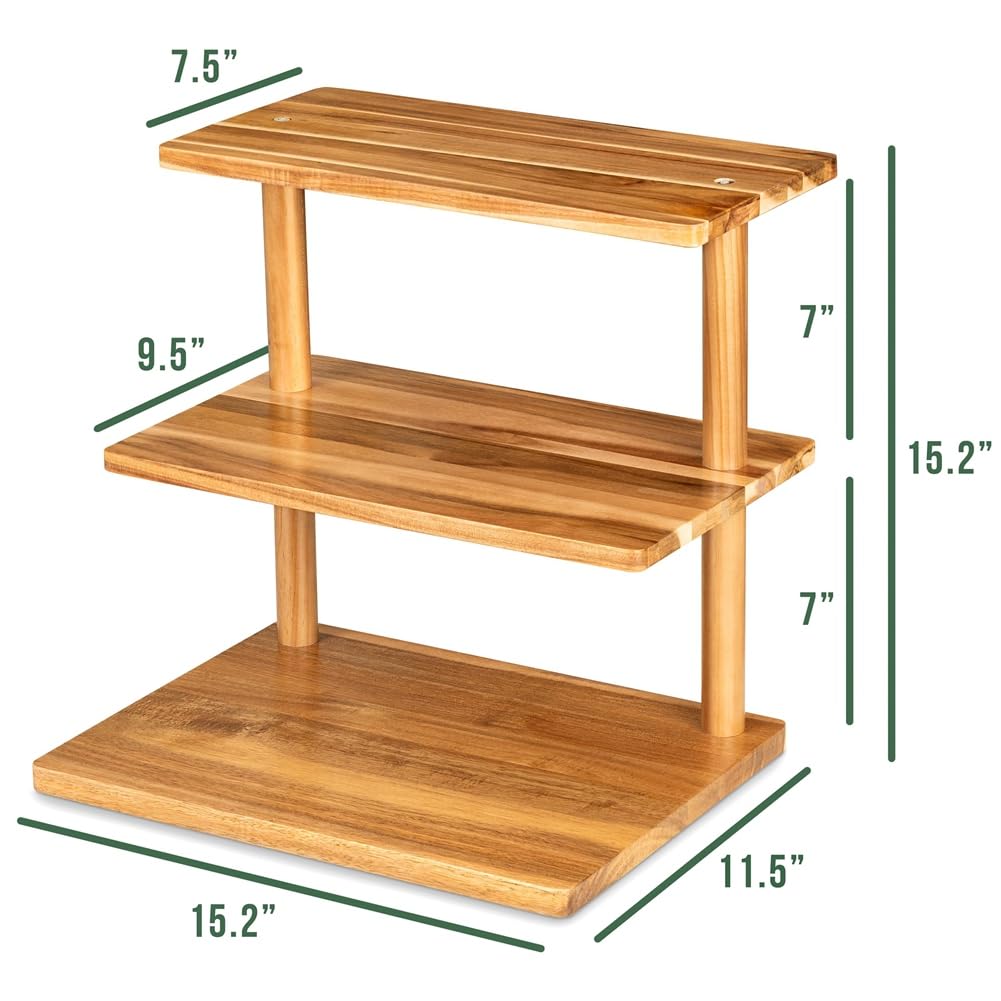 Présentoir à cupcakes en bois rustique à 3 niveaux – Plateau de service polyvalent pour charcuterie alimentaire, fromage, parfait pour les mariages, les fêtes et les événements