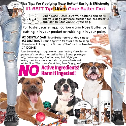 Image of The Blissful Dog Staffordshire Pitbull Terrier Unscented Nose Butter - Dog Nose Butter, 0.15 Ounce