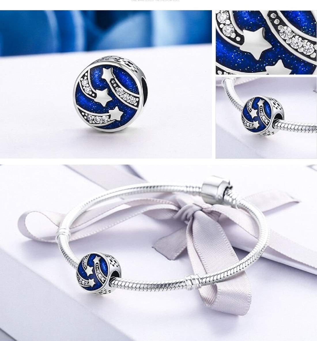 FeatherWish 925 Sterling Silver Reach For The Stars Family Love Bead Charm With Cubic Zirconia And Enamel Compatible With Pandora Bracelet - Image 4