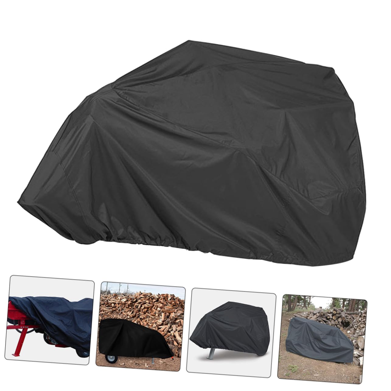 Regenschutz für Holzspalter aus Oxford Gewebe, Schwarz | Outdoor Schutzhülle mit Belüftungsdesign und Verstellbarer Passform, Zubehör für Gartenlagerung