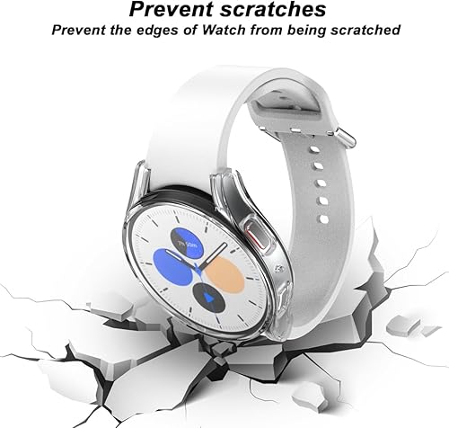 Miniatura 4 de Funda protectora de pantalla para Samsung Galaxy Watch 6 de 1.732 pulgadas, paquete de 4 protectores de poliuretano termoplástico suave de repuesto
