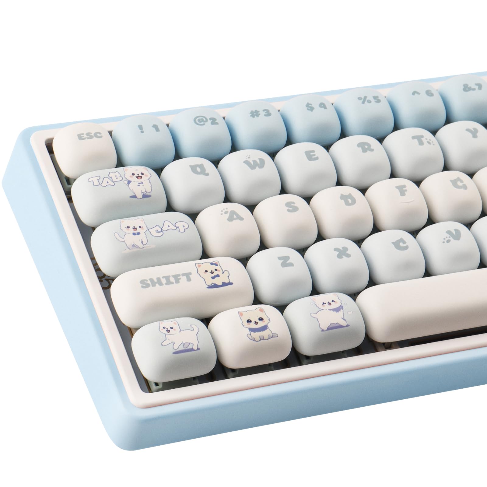 JakeTsai Lot de 143 touches PBT - Profil MOG - Sublimation de teinture - Disposition ANSI personnalisée - Compatible avec les commutateurs Cherry MX