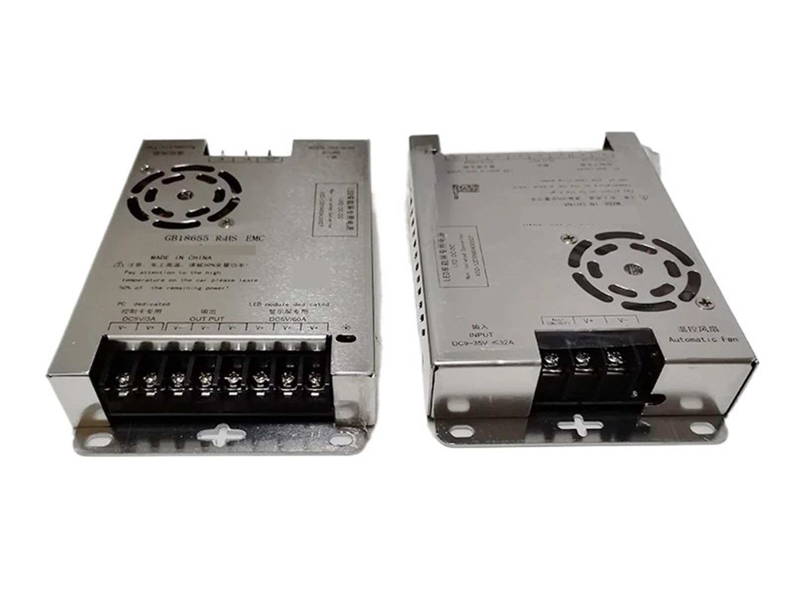 RISWEKFW 1pcs ASD-12D5N60A300DT Vehicle LED Screen Power Supply Input DC9~36V To DC 5V 60A 300W for Cars Display