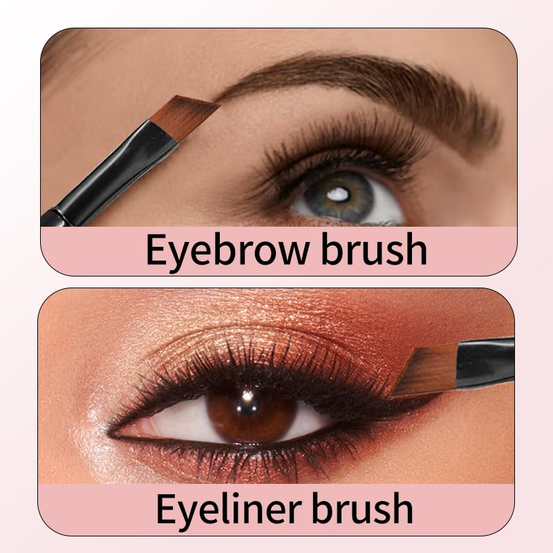 20pcs Disposable Eyebrow Brushes, Portable Angled Eye Brow Brush, Eye Shadow Applicator Sticks Eye Makeup Brushes, Black