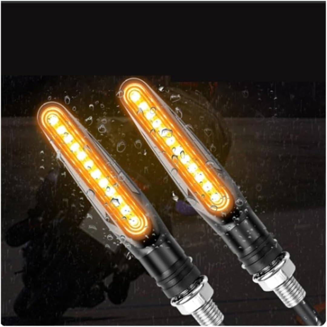 Generic Mini uniwersalne wskaźniki Dla Tenere Dla FZ 6 1 8 Fo Motocykl 12 diod LED Kierunkowskazy Bursztynowe Lampa kierunkowskazów z przepływającą wodą