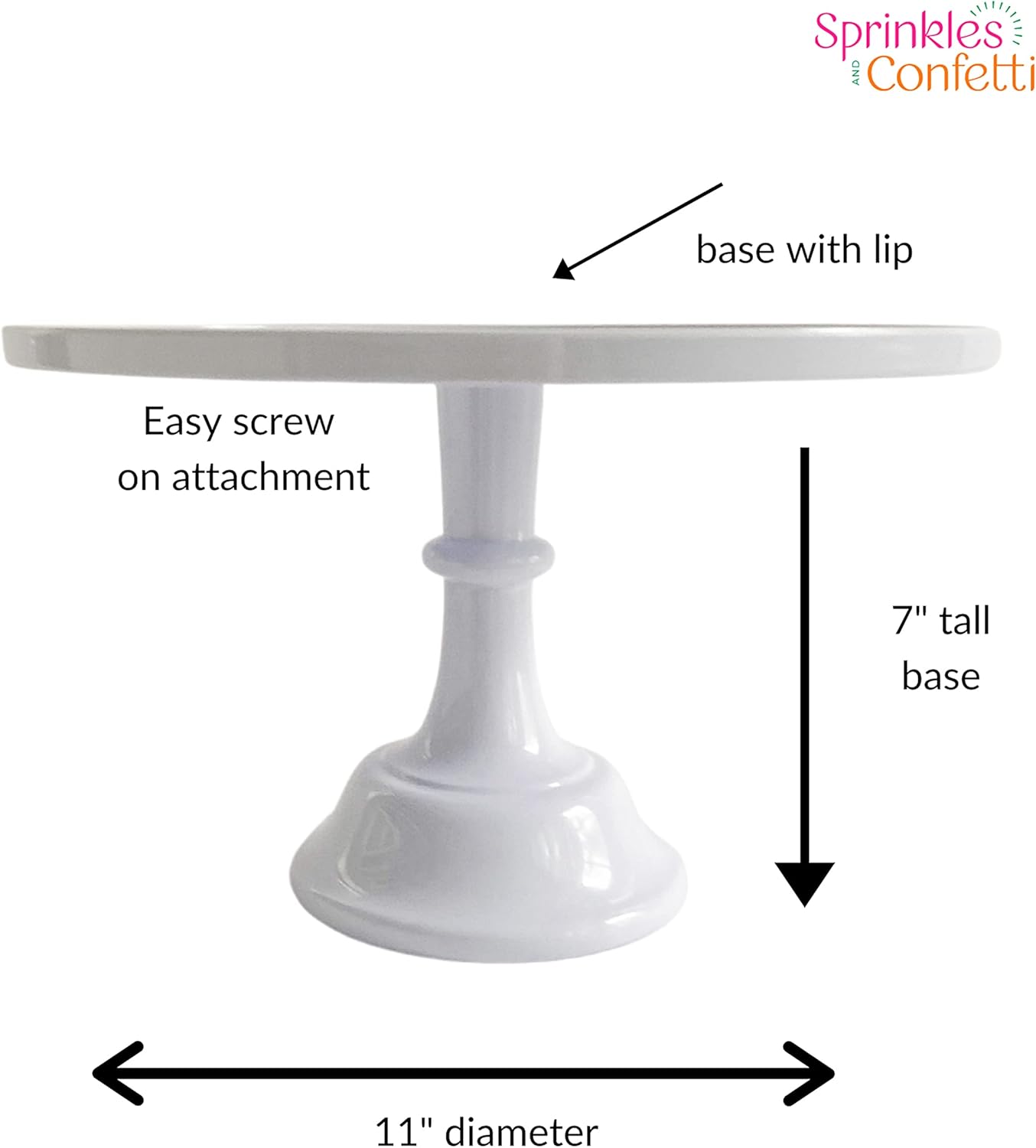 White Melamine Pedestal Cake Stand with Detachable Base